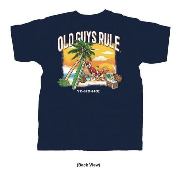 Old Guys Rule T Shirt for Men ~ Yo-Ho-Ho ~ Med. Navy ~ Dads Holidays Shirt ~ New - Picture 8 of 14